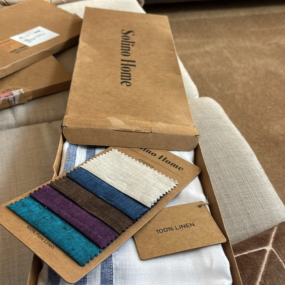 Solino Home Linen Table Runner – 100% Pure Linen Navy Table Runner 14 X 108 Mila
